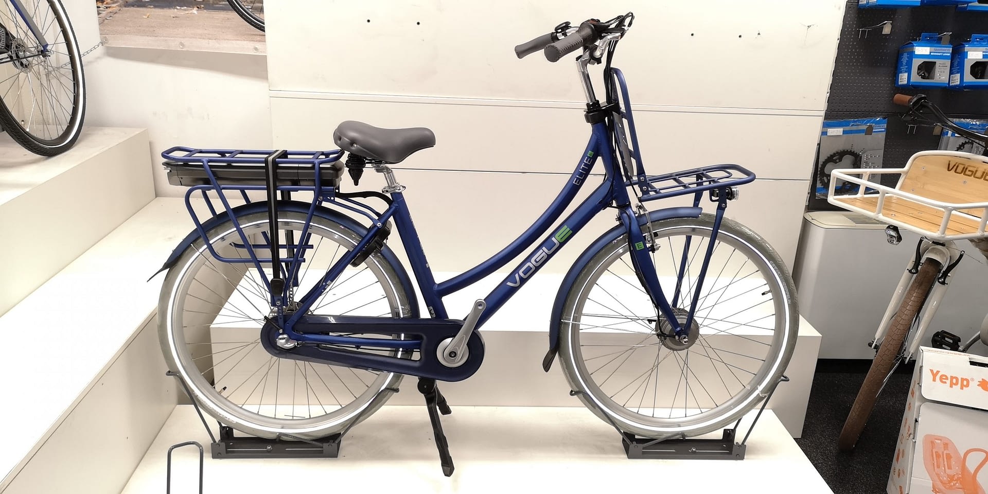 Vogue Elite Elektrische N7 middenmotor 2020 mat-blauw - Nieuwe fiets kopen? H&H Dutch Bikes!