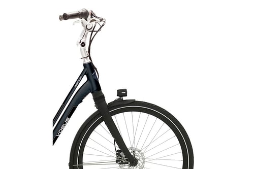 Vogue Zenda Middenmotor Black framemaat 51cm Aluminium Elektrische fiets voorwiel detail